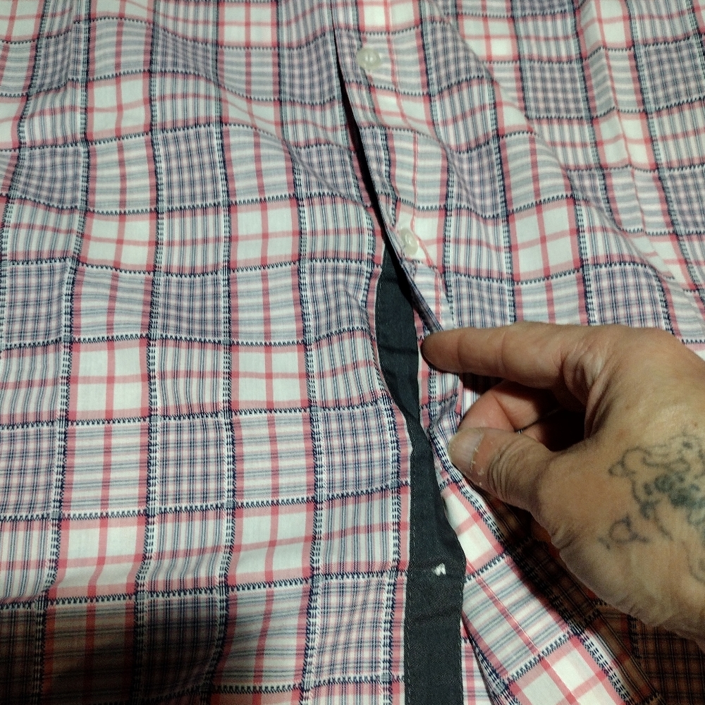 Galaxy by Harvic Pink,White, Blue Slim Fit Plaid Button Down Short Sleeve Shirt - Picture 10 of 12